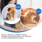 Cepillo con botón antiestrés para mascotas.