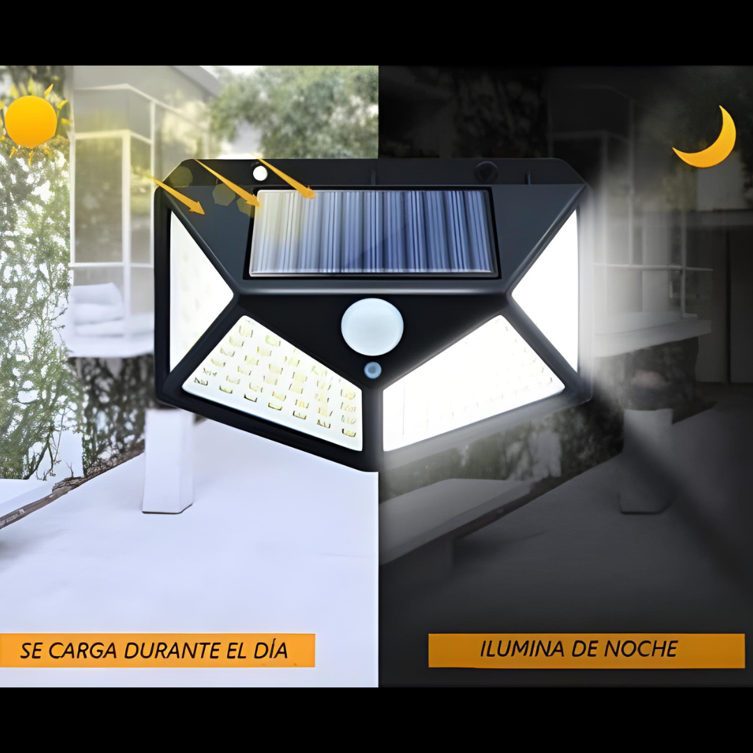 Aplique Solar led de 4 caras 2x1
